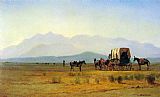 Albert Bierstadt Surveyor's Wagon in the Rockies painting
